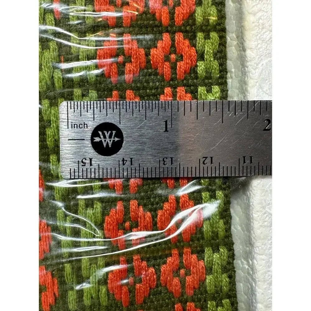 VTG Retro Green Light Green Orange Fringe Trim 36 Yards By Conso Trimmings‎ NOS